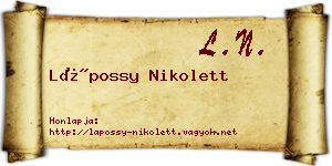 Lápossy Nikolett névjegykártya