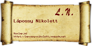Lápossy Nikolett névjegykártya